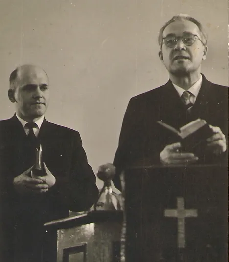 Vasakult: Arpad Arder ja J.E. Dahl